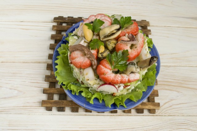 Салат из морепродуктов рецепты с фото на праздничный стол